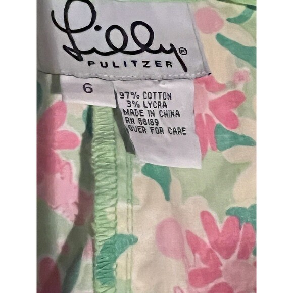 Vintage Lilly Pulitzer Pink Dopamine Dressing Print Size 6 Cropped Capri Pants - Picture 2 of 2